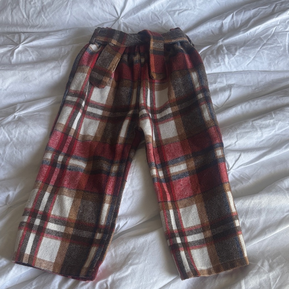 Amazon Kids Plaid Trousers - Red, Brown, White
